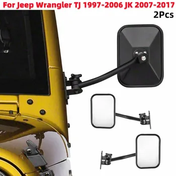 1 Пара Прямоугольных автомобильных Зеркал заднего вида Боковые дверные зеркала для Jeep Wrangler TJ 1997-2006 JK 2007-2017