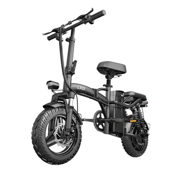 14 Дюймов Электрический велосипед с литиевой батареей 48 В, электровелосипед 400 Вт, бесщеточный мотор, Складные передние и задние дисковые тормоза из алюминиевого сплава