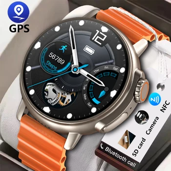 2023 Новые умные часы с GPS позиционированием и NFC Для мужчин и женщин, карта 4 + 64G с камерой заднего вида, Bluetooth-вызов, спортивные водонепроницаемые часы 700 мАч