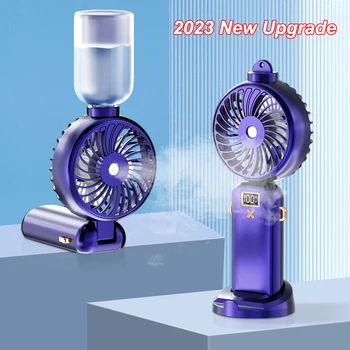 2023 Новый Мини-складной вентилятор с цифровым дисплеем, бытовой многофункциональный спрей для ароматерапии, кондиционер, маленький вентилятор на шее