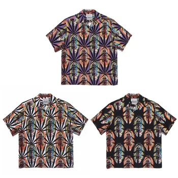 23ss WACKO MARIA Рубашка в японском стиле Для мужчин И женщин, Топ 1:1, Гавайская РУБАШКА, токийские рэп-рубашки