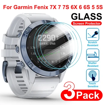 3 Упаковки Пленки из закаленного Стекла для Смарт-часов Garmin Fenix 7X7 7S Защитная Пленка для экрана для Fenix 6 6X Pro 6S 5 5S 5 Plus Glass