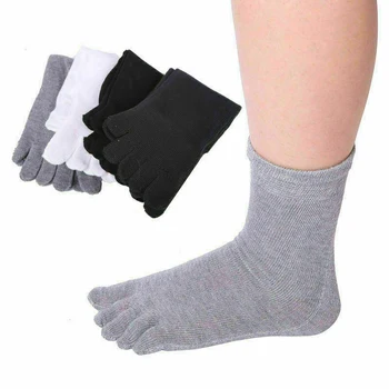 5 пар мужских носков с пятью пальцами, хлопок, осень-весна, короткие, один размер, разные цвета