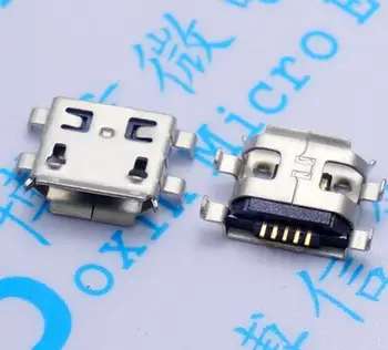 50шт Разъем Micro USB 5pin тяжелая пластина 0,8 мм типа B с загибающимся боковым гнездом Для HuaWei Ascend Y221 USB repair mobile