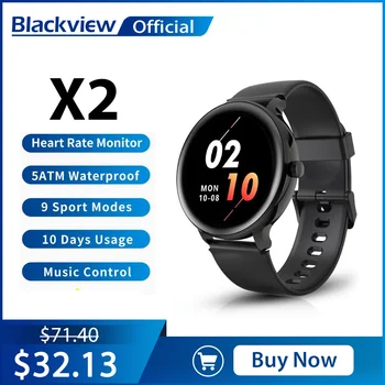 Blackview Новые Умные Часы X2 с сердечным ритмом Для Мужчин И Женщин, Спортивные часы, Монитор сна, Сверхдлинный Battrey для IOS Телефона Android
