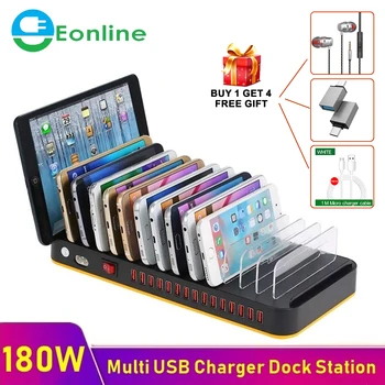 EONLINE Купить 1 Получить 4 Универсальных Быстрых USB-Зарядных Устройства Multi 15 Port 100/180 Вт 3.0 PD Быстрая Зарядка Мобильного Телефона Зарядная Станция Организовать