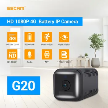 ESCAM G20 2MP 1080P Full HD Перезаряжаемая батарея PIR-сигнализация 4G life Sim-камера для видеонаблюдения в странах Европы