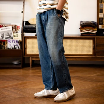 GH-0002 RedTornado Хорошего Качества, Выстиранные Облегающие джинсовые брюки из 100% хлопка, тяжелые толстые джинсовые 13 унций