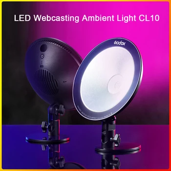 Godox CL10 Светодиодный RGB Светильник 10 Вт Веб-Трансляция Окружающий HSI Многоцветный Студийный Светильник для Фотокамеры Телефона, Видео, Фото Youtube
