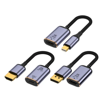 HDMI-совместимый адаптер для мужчин и USB C Для женщин, конвертер, совместимый с HDMI, конвертер, совместимый с HDMI для DP/mini DP
