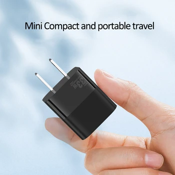 iLEPO Mini 33 Вт GAN USB C Зарядное Устройство Type C PD Быстрая Зарядка Для iPhone 13 12 11 Max Pro XS 8 Plus Для iPad Pro Air Ноутбук Samsung