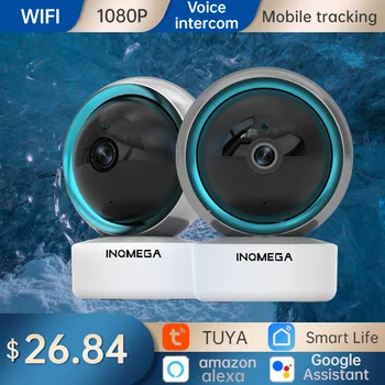 INQMEGA 1080P TUYA Smart Indoor Life Camera Беспроводная WiFi Камера Видеонаблюдения CCTV Радионяня Google Home Assistant Alexa