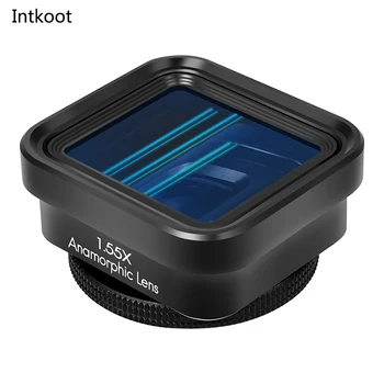 Intkoot 1.55X Кинообъектив для мобильного телефона Широкоэкранный Анаморфотный объектив для видеосъемки Blu-ray Матовый
