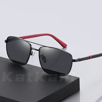 KatKani Модные Квадратные Мужские Поляризованные Солнцезащитные очки Ультралегкие Ретро для вождения Рыбалки Двухлучевые Оптические очки по рецепту K6313