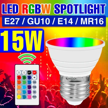 RGB LED Light E27 Светодиодная лампа 220V Smart Lamp GU10 Прожекторная Цветная Лампа E14 Lampe Led Gu5.3 Light MR16 Лампа С Регулируемой Яркостью Для домашнего Декора