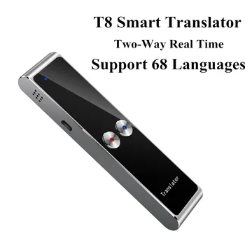 T8 Портативный мини беспроводной умный переводчик 68 Многоязычный двусторонний переводчик в режиме реального времени для обучения, путешествий, деловых встреч