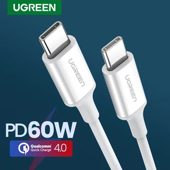 Ugreen PD 60 Вт Кабель USB C-USB Type-C QC4.0 3,0 Кабель для быстрой зарядки и передачи данных для Macbook Samsung S20 S9 Кабель USB C для iPhone 15