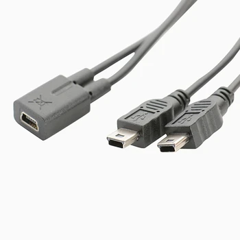 USB 2.0 Mini 5 Pin от женщины к мужчине, OTG, кабель для передачи данных, Y-разветвитель для мобильного жесткого диска HDD