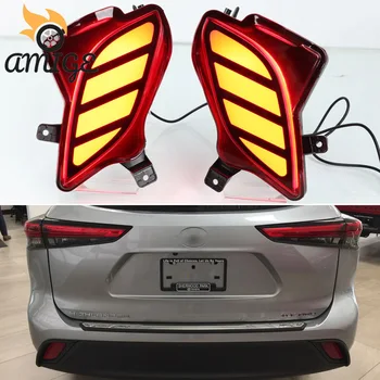 Автомобильные светодиодные бамперные фонари для Toyota Highlander 2020 2021, Задние противотуманные фары, Стоп-сигнал, 12 В Отражатель, Лампы заднего хода