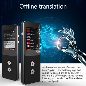 Автономный портативный интеллектуальный голосовой переводчик T9 +, многоязычный мгновенный переводчик, Машина для перевода деловых поездок