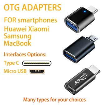 Адаптеры USB 3.0 к Type C OTG, конвертер USBC Male в USBA Female, разъем Micro 5Pin для Samsung Xiaomi Huawei Macbook