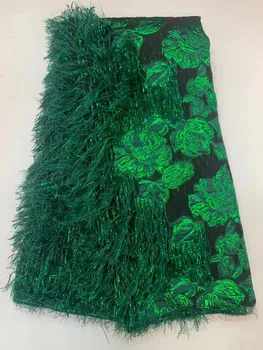Африканская Жаккардовая Кружевная ткань 2023 Года Высококачественная Нигерийская парча Кружевные ткани Французское кружево Ткань для пошива вечернего платья