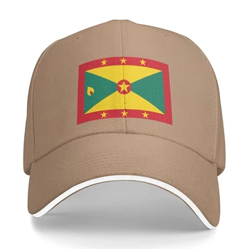Бейсболка с флагом Гренады Унисекс подходит для мужчин и женщин, Регулируемая шляпа для папы, кепка для сэндвича