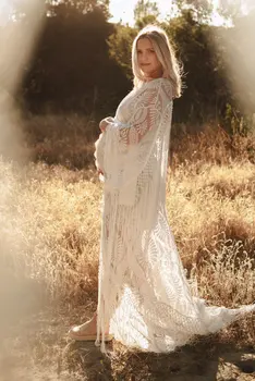 Белое кружевное платье для фотосессии для беременных, длинное макси-платье с бахромой для фотосессии на свадьбу, Детский душ, сеансы беременности
