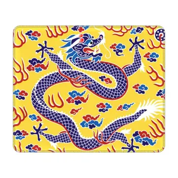 Винтажный Китайский Стиль Dragon Art Игровой Коврик Для Мыши Нескользящий Резиновый Коврик Для Мыши С Замком Традиция Азиатский Миф Компьютерный Коврик Для ПК
