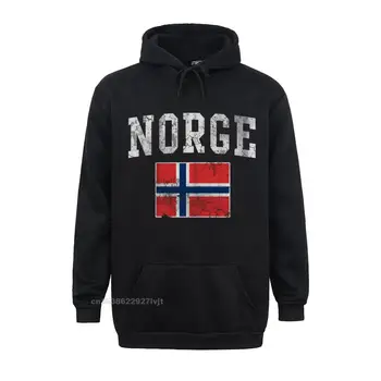 Винтажный Флаг Норвегии, Норвежская рубашка с длинным рукавом, Семейные Хлопчатобумажные Мужские Толстовки с Длинным рукавом на Заказ Высокого Качества S