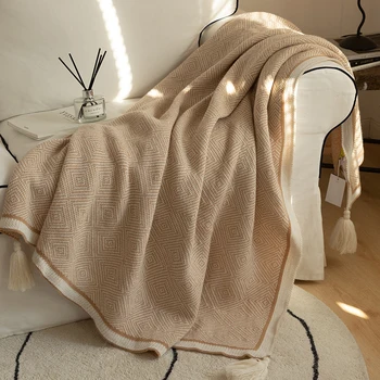 Вязаное одеяло Одеяло для кондиционирования воздуха полотенце утолщенный зимний ворс офисное одеяло для ворса чехол для дивана одеяло