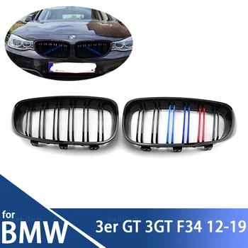 Глянцево-Черная Решетка Для Почек Переднего Бампера BMW 3 Серии GT 3GT F34 2012-2019 320i 328i 335i xDrive Double Line M Style