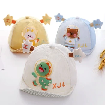 Детская шляпа с Мультяшным динозавром, Мягкая хлопковая бейсболка для мальчиков и девочек, Летние Уличные солнцезащитные шляпы для маленьких Девочек