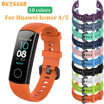 Для Huawei Honor Band 4 5 Мягкий силиконовый ремешок для часов Замена браслета для часов Honor Band 4 5 ремешки для часов ремешок для часов браслет