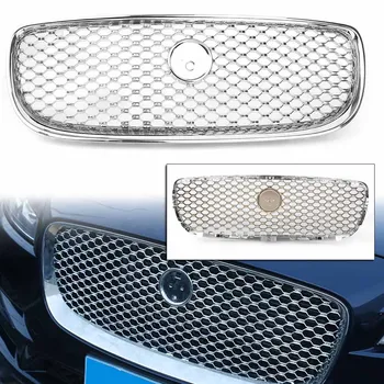 Для Jaguar XE 2015 2016 2017 2018 Верхняя Сетка Переднего Бампера Автомобиля, Решетка Радиатора, Хромированный ABS Пластик