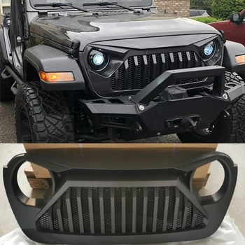 Для Jeep Wrangler JL Передняя Гоночная Решетка Бампера Сетчатые Ограждения Матово-Черные 2018 2019 2020 2021