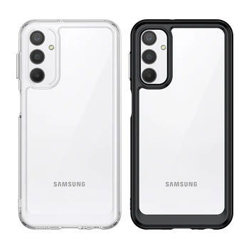 Для Samsung A34 Чехол Samsung Galaxy A34 A14 A24 A54 A04S с Противоударной Прозрачной цветной Рамкой, Прозрачные Чехлы Samsung A 34 A34