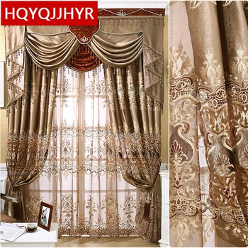 Европейские роскошные высокоточные трехмерные шторы с вышивкой для гостиной, оконные шторы, роскошные шторы для спальни