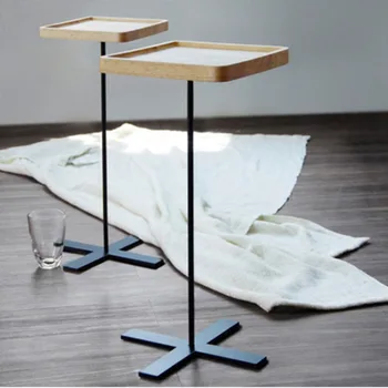 Журнальный столик в Скандинавском стиле, Узкий переносной столик для балкона из массива дерева, прикроватный столик для спальни, диван, Креативное времяпрепровождение