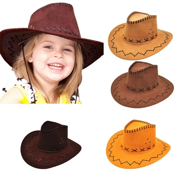 Западная ковбойская шляпа с изогнутыми полями, уличная солнцезащитная шляпа для малышей, детские подарки на День рождения, Праздничная вечеринка, Косплей-шляпа