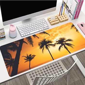 Игровой коврик для мыши Tropical Beach Sunset из натурального каучука 90x40 см, аниме XXL, клавиатура для ноутбука, коврики для мыши для игры CSGO