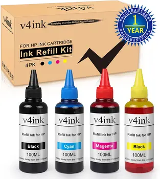 комплект чернил для заправки v4ink (4 цвета) для HP HP 902XL 952XL 932XL 934XL 60XL 61XL 62XL