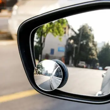 Круглое зеркало слепой зоны автомобиля, Широкоугольное стекло 360 градусов, Безрамный Вспомогательный вид заднего вида Автомобиля, Регулируемое вращение, Автомобильные Аксессуары