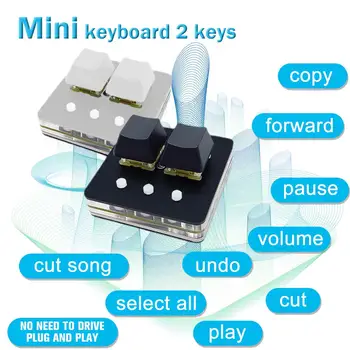 Механическая клавиатура Mini USB на заказ, многофункциональная тестирующая клавиатура, Игровая клавиатура, 2 клавиши, Программируемая механическая клавиатура, O5U4