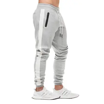 Мужские спортивные брюки в стиле хип-хоп Slim Fit-спортивный низ для бега трусцой с боковой резинкой на талии, модные повседневные спортивные брюки