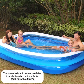 Надувной бассейн, утолщенный ПВХ, спорт 110/128/155 см, Семейная Прямоугольная Большая ванна для купания, лето на открытом воздухе для детей