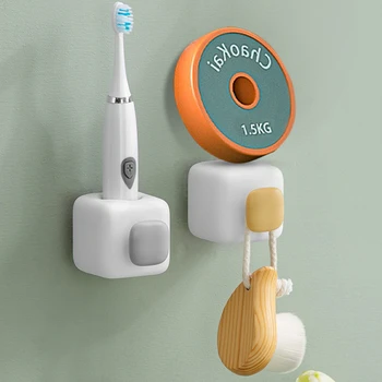 Настенный держатель для зубных щеток, подставка, мягкий силиконовый держатель для электрической зубной щетки с крючком, компактные аксессуары для ванной комнаты