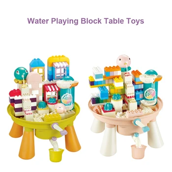 Настольный блок для игры в воду с несколькими детьми и большими строительными кирпичами для малышей, семейные игры, игрушки для пляжа на открытом воздухе