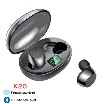 Наушники K20 TWS Bluetooth для спорта на открытом воздухе Беспроводная гарнитура 5.0 С зарядным устройством, дисплеем питания, сенсорным управлением, наушниками-вкладышами