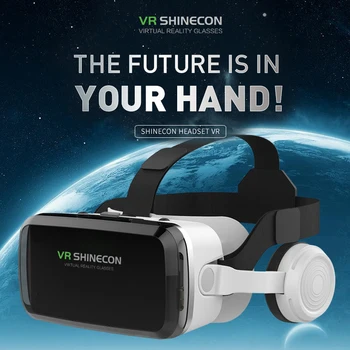 Новая версия беспроводной Bluetooth-стереогарнитуры VR SHINECON, очки виртуальной реальности, 3D-картонный шлем с выпученными глазами для смартфона
